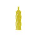 Urban Trends Collection Ceramic Round Bottle Vase With Dimpled Sides- Large - Yellow 24403